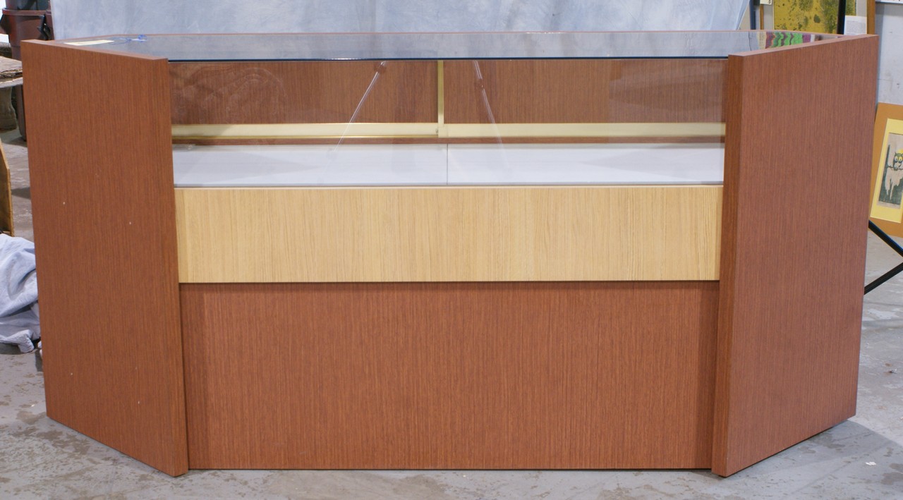 Appraisal: Hexagonal Glass Top Display Case - h x w x