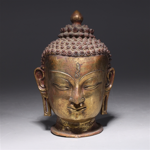 Appraisal: Antique Indian gilt bronze Buddha head th century or earlier