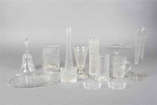 Appraisal: A Group of Cut Glass Vessels Height of tallest inches