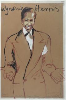 Appraisal: David Oxtoby British 'Wynonie Harris' mixed media on paper annotated