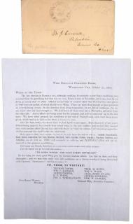 Appraisal: Whig Party Strategy Letter Printed circular letter headed Whig Executive