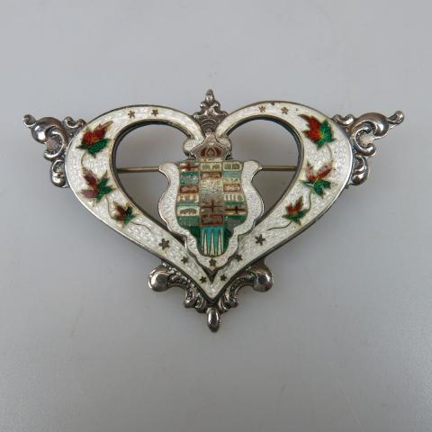 Appraisal: English Sterling Silver Brooch By Ellis Brother decorated with enamel