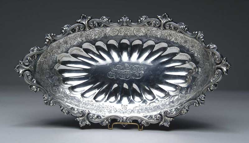 Appraisal: OUTSTANDING STERLING SILVER OVAL TRAY BY J E CALDWELL COMPANY