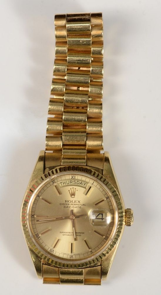 Appraisal: Rolex Karat Gold Day Date Chronometer Men's Wristwatch with karat