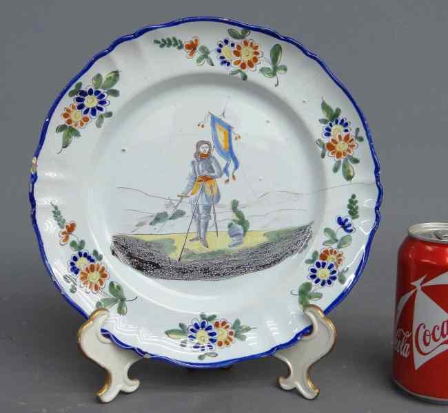 Appraisal: th c faience plate '' Diameter As found