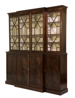 Appraisal: A GEORGE III STYLE MAHOGANY BREAKFRONT BOOKCASE A GEORGE III