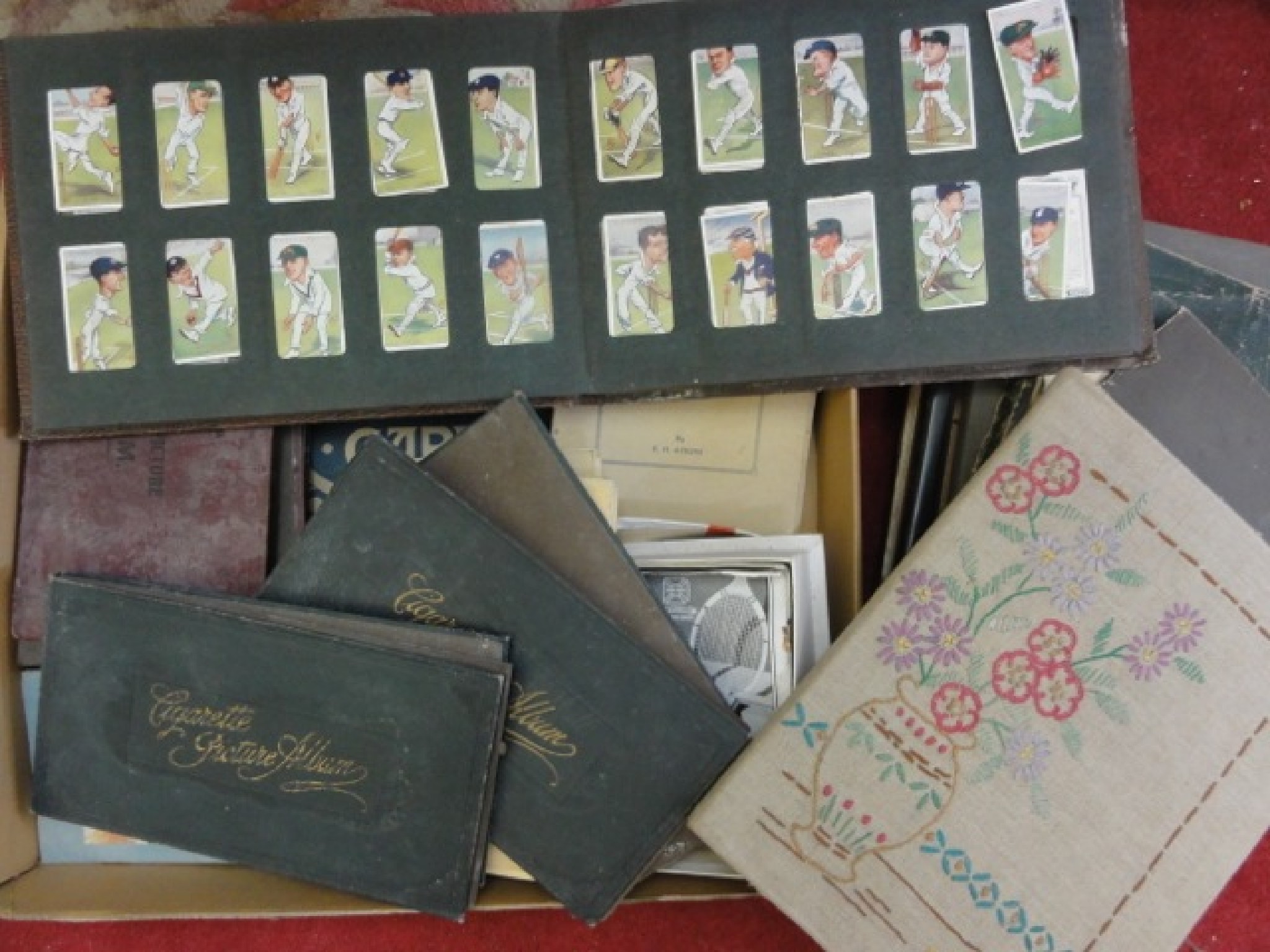 Appraisal: A collection of cigarette card albums including a series of