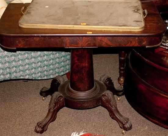 Appraisal: Classical style mahogany flip-top games table and a brass and