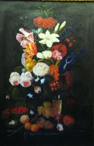 Appraisal: Jan Van O C Floral Still Life signed lower right