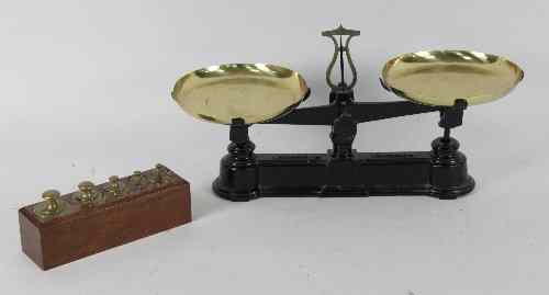 Appraisal: A set of scales with Force Kilos with brass trays