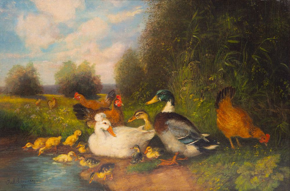 Appraisal: JULIUS SCHEUERER GERMAN - JULIUS SCHEUERER GERMAN - The Duck