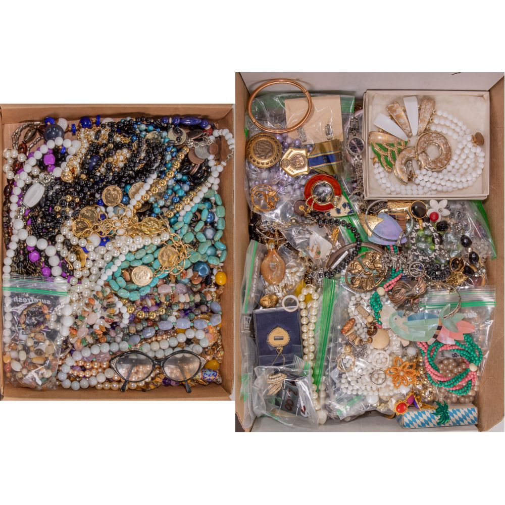 Appraisal: COSTUME JEWELRY ASSORTMENTApproximately pounds of necklaces rings earrings pendants bracelets