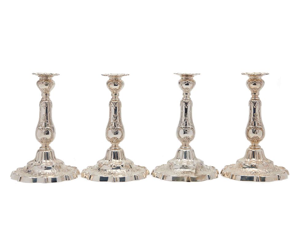 Appraisal: Four GORHAM Weighted Silver Candlesticks Four GORHAM Weighted Silver Candlesticks