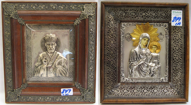 Appraisal: TWO RUSSIAN ICONS The Kazan Mother of God holding the