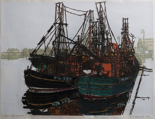 Appraisal: H John Jackson British b Fish Wharf signed titled dated