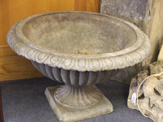 Appraisal: AN ANTIQUE LEAD PLANTER of campagna form on a square