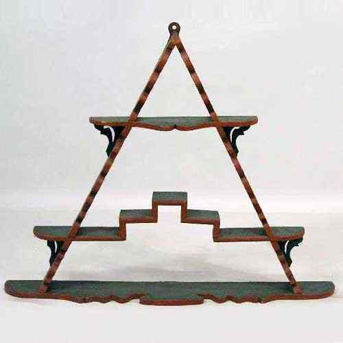 Appraisal: A Danish Amager Painted Triangular Wall Shelf th century the