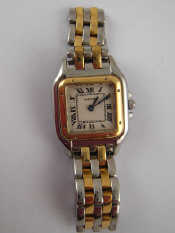 Appraisal: A steel and gold Cartier Lady's Panthere wrist watch signed