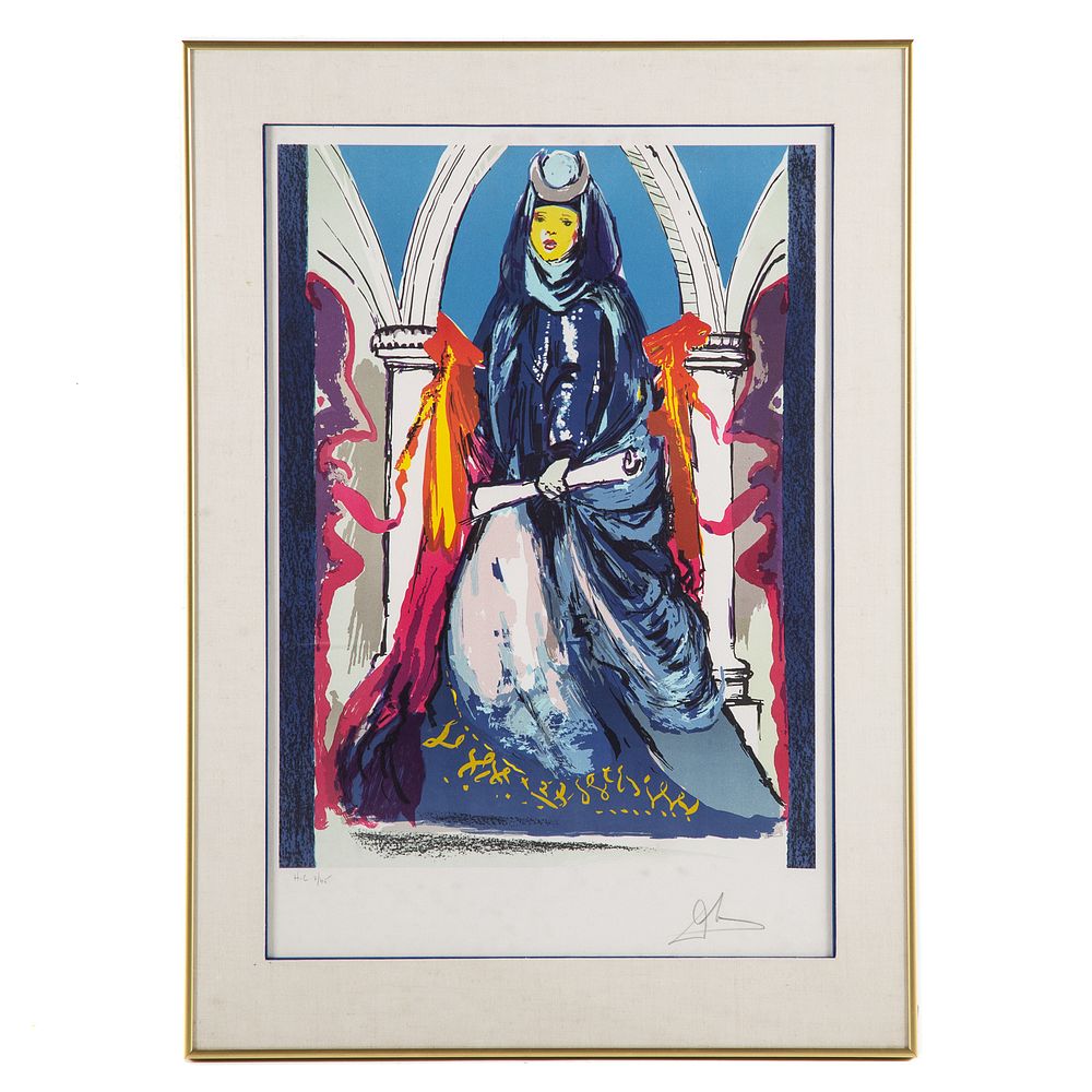 Appraisal: Salvador Dali Lady Blue-The High Priestess Spanish - Color lithograph