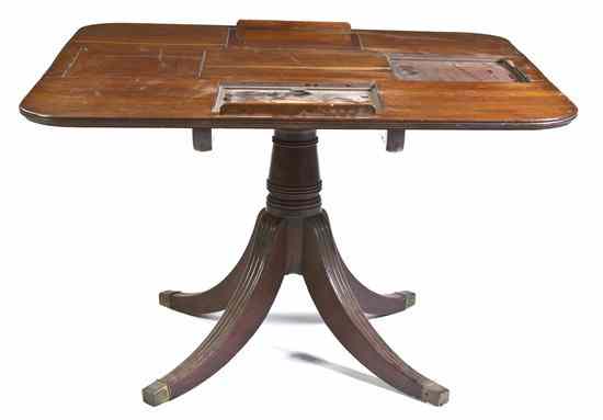 Appraisal: A George III Mahogany Library Table having a square top