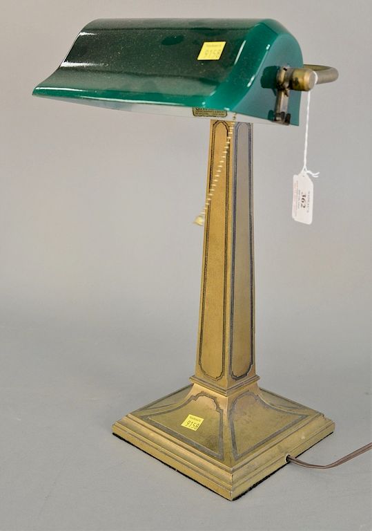 Appraisal: Art Deco Geenalite case glass student lamp ht in Art