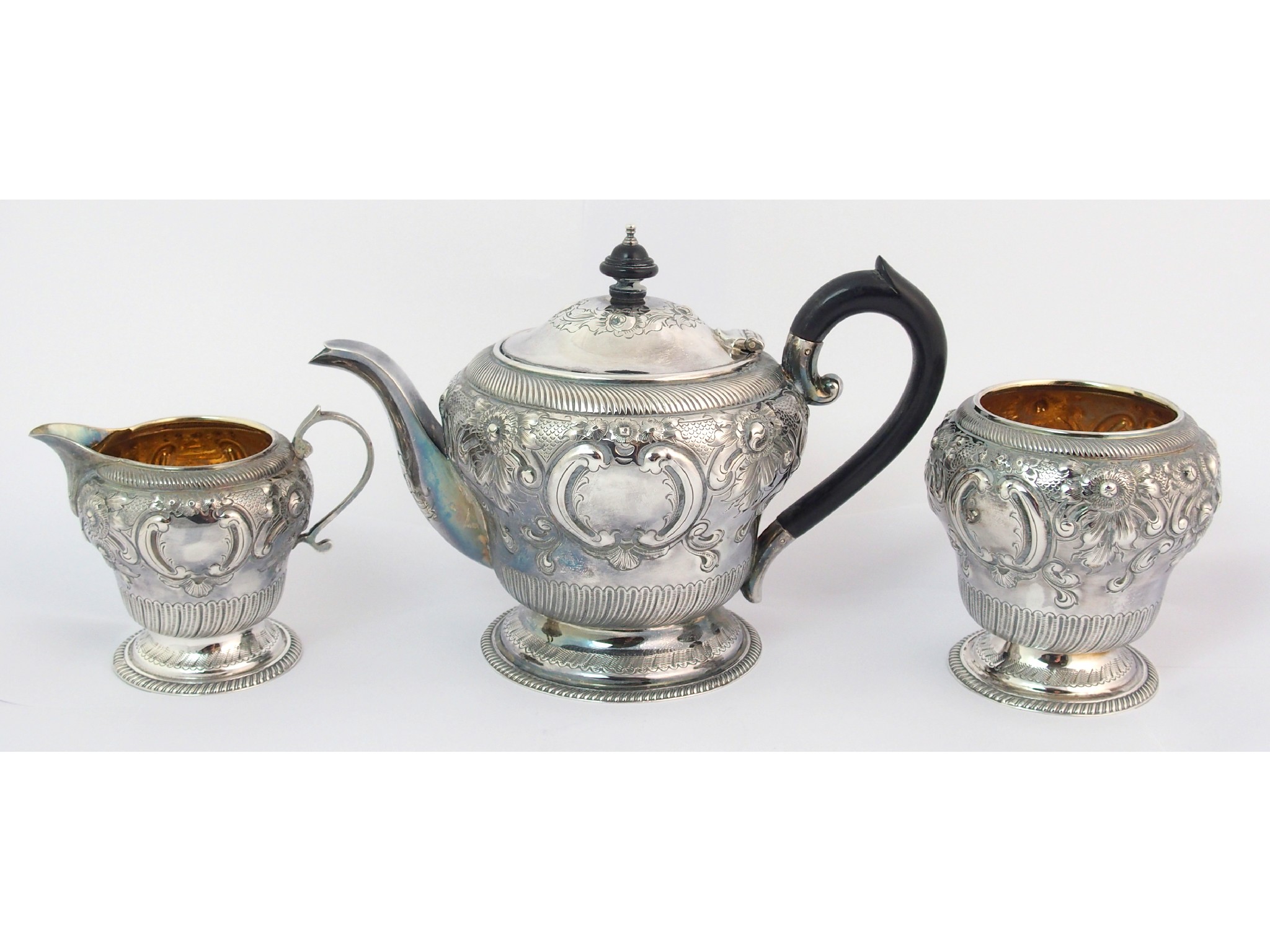 Appraisal: A Bachelor's three piece silver tea serviceby George Howson Sheffield