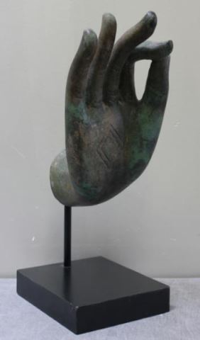 Appraisal: Mounted Decorative Copper Bronze Buddha Hand From a Rye NY