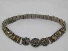 Appraisal: A Russian silver gilt and niello belt St Petersburg c