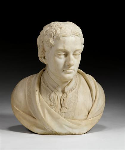 Appraisal: English white marble bust of a gentleman early th century