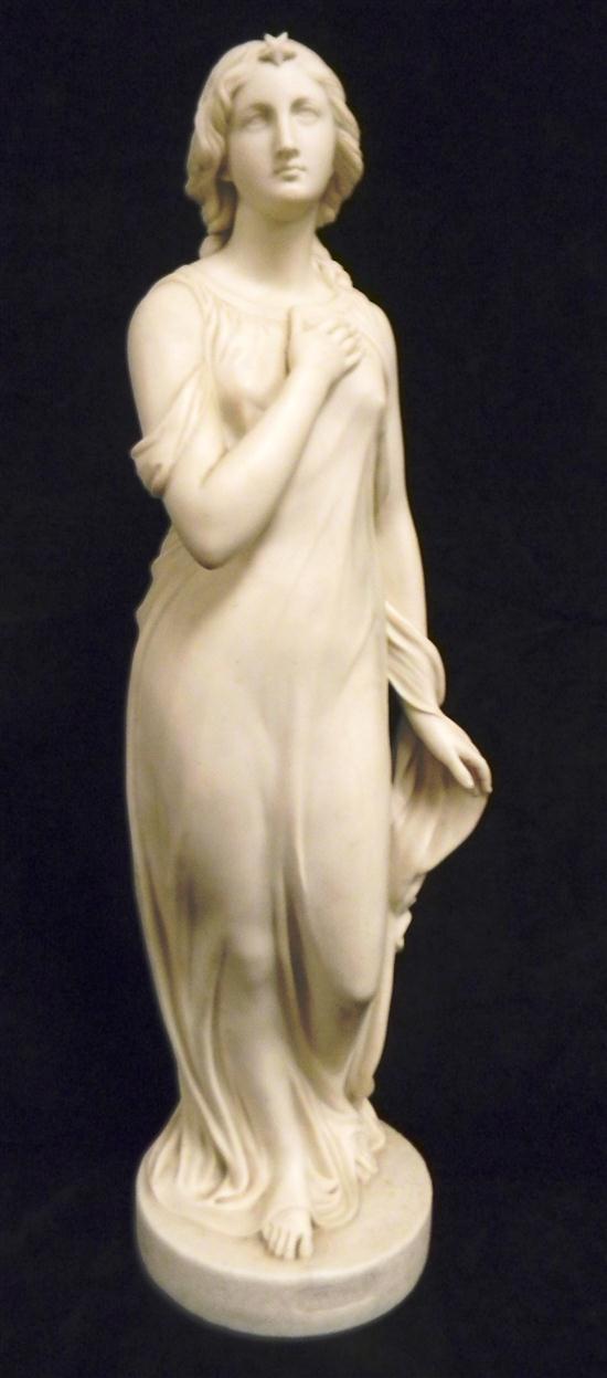 Appraisal: Parian ware figure Beatrice after Edgar Papworth Jnr depicting a