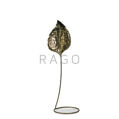 Appraisal: TOMMASO BARBI Brass floor lamp Italy s Unmarked x dia