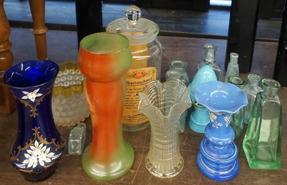 Appraisal: COLLECTION OF GLASS APOTHECARY BOTTLES VASES AND OTHER TABLE ARTICLESCollection