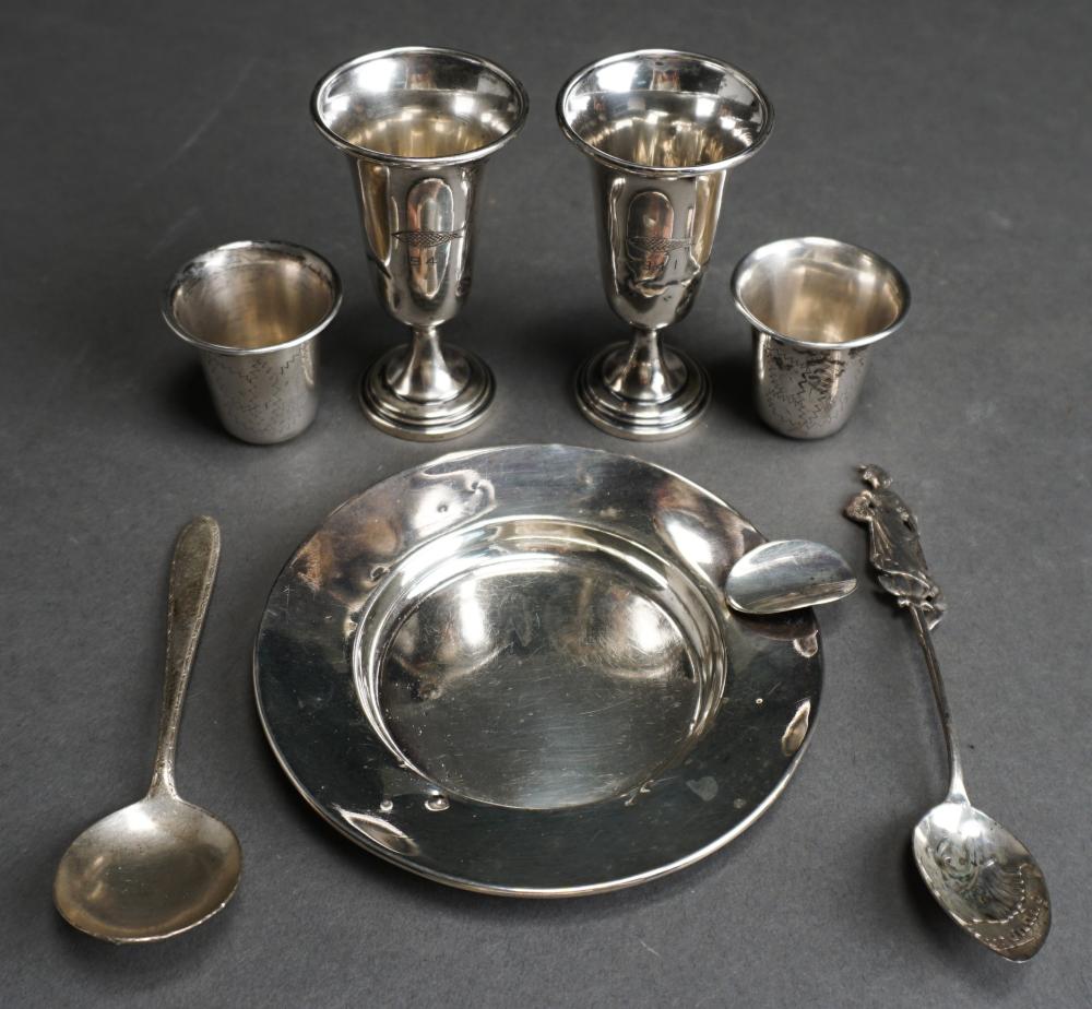 Appraisal: Group of Assorted Sterling Silver Articles Including Pair Weighted Cordials