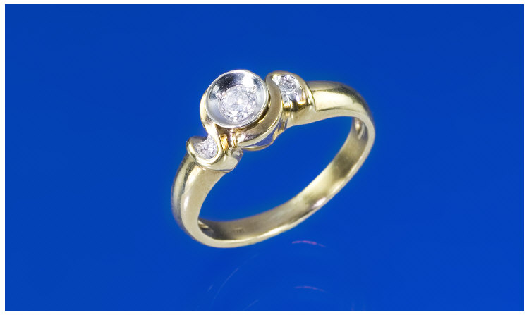 Appraisal: ct Gold Diamond Ring Set With A Single Round Brilliant