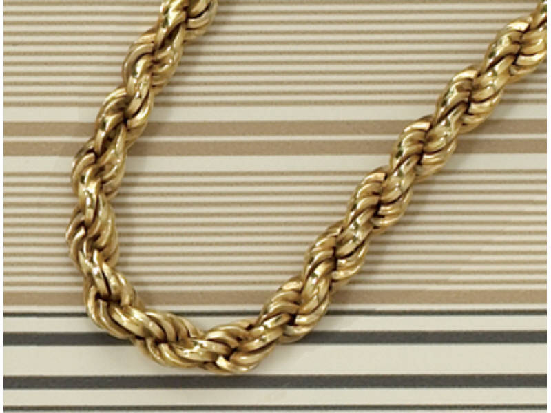 Appraisal: K ROPE CHAIN Yellow gold heavy rope chain inch length