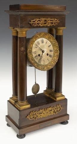 Appraisal: French Napoleon III period portico clock mid to late th