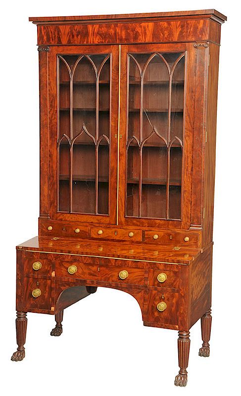 Appraisal: Fine Classical Figured Mahogany Bookcase New York circa possibly from