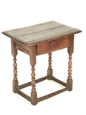 Appraisal: A William and Mary pine and oak side table late