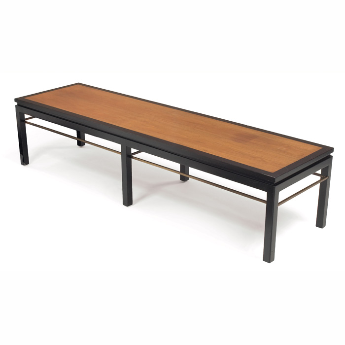 Appraisal: Edward Wormley coffee table by Dunbar rectangular top in light