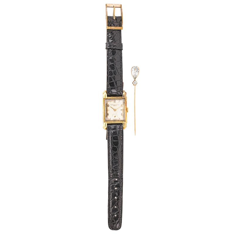 Appraisal: VACHERON CONSTANTIN WATCH AND GEM-SET STICK PIN Gentleman's Vacheron Constantin