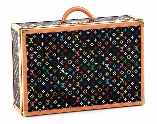 Appraisal: Louis Vuitton multicolor monogram Alzer hardsided luggage removable interior tray