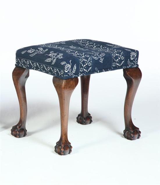 Appraisal: GEORGE IIl-STYLE FOOTSTOOL English late th-early th century mahogany Rectangular