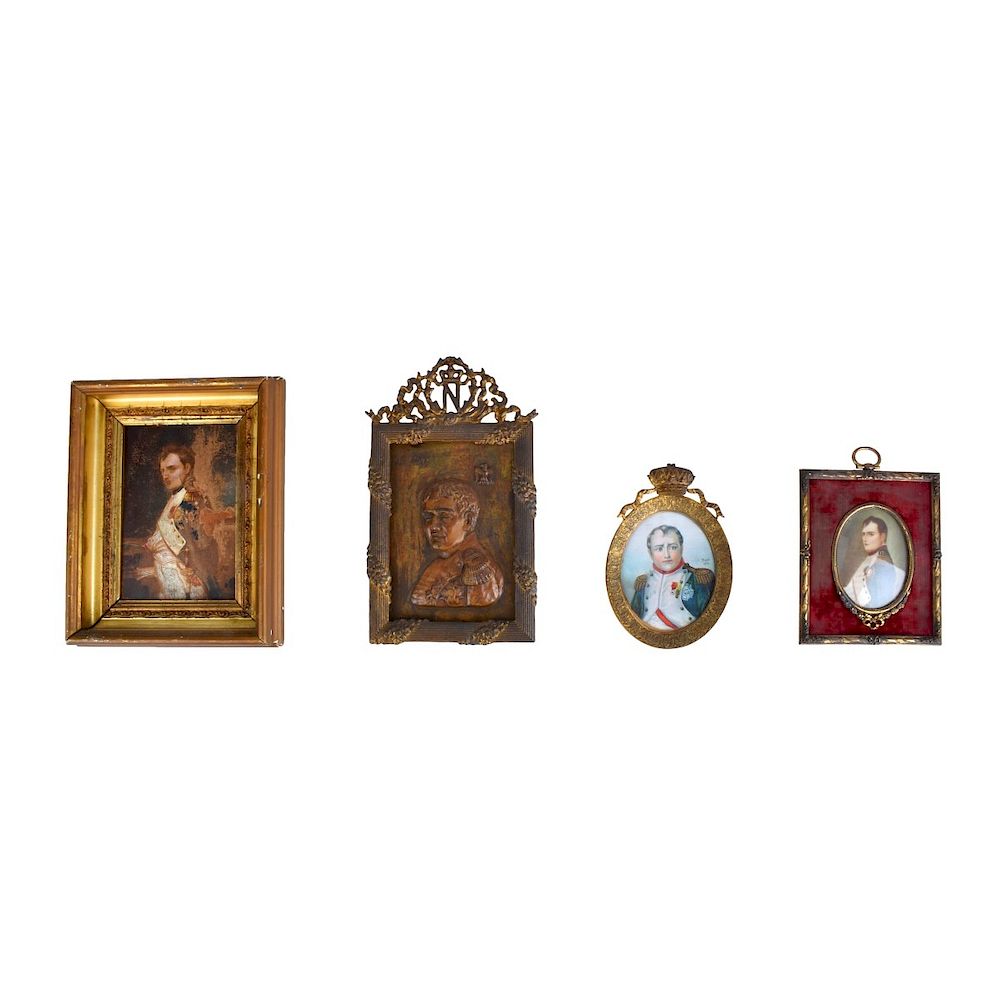 Appraisal: Collection of Four Miniatures Depicting Napoleon Collection of Four Miniatures