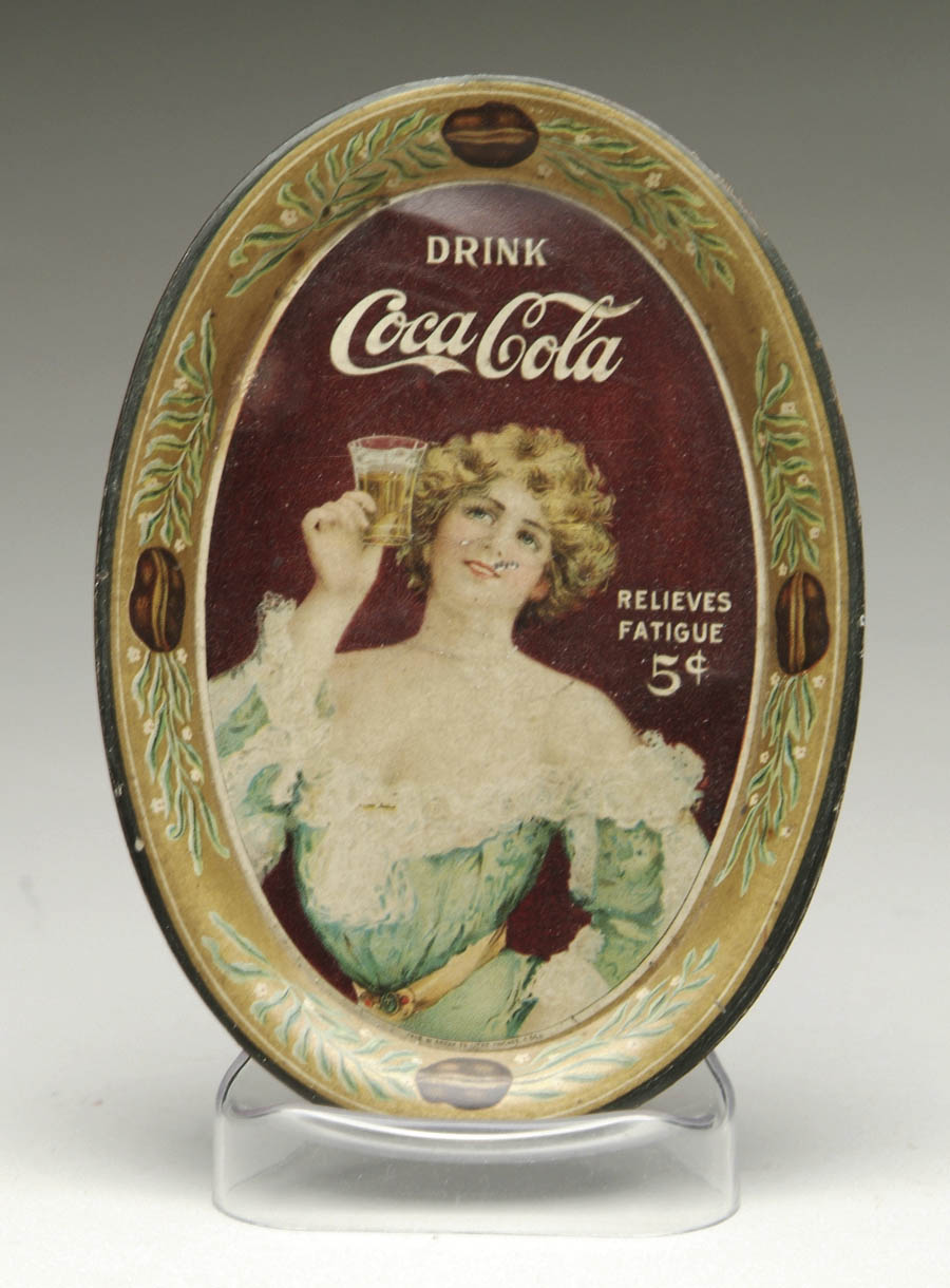 Appraisal: COCA-COLA TIP TRAY Great early tip tray with image of