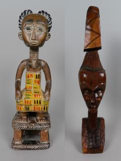 Appraisal: African carved wood sculptures African carved wood sculptures- Bust of