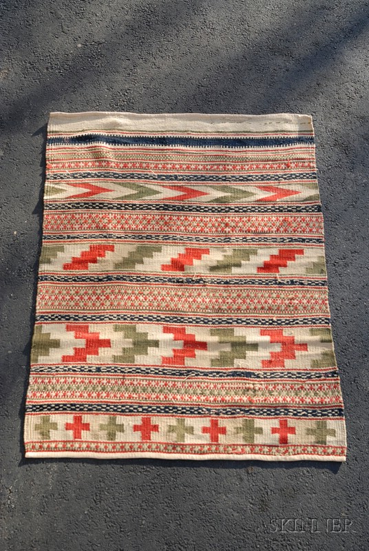 Appraisal: Flatweave Rug Wool Mexico mid to late th century Natural