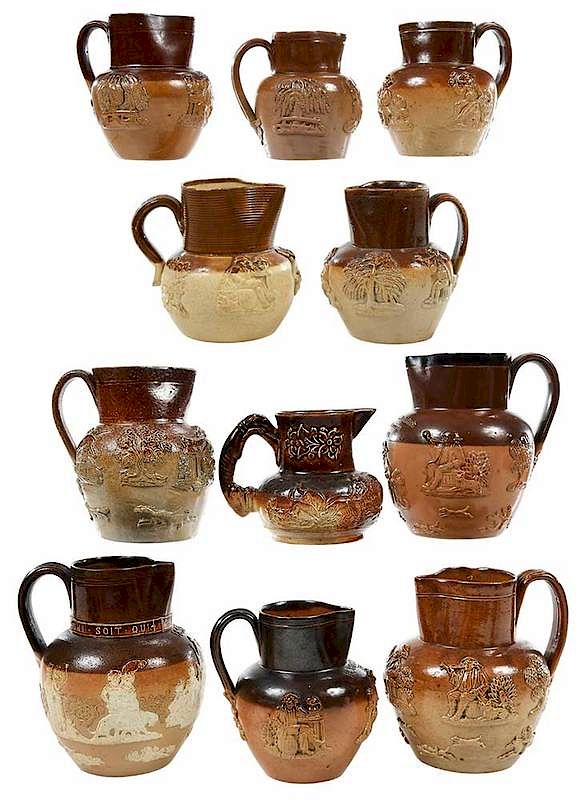 Appraisal: Eleven Small Brown Stoneware Tavern Pitchers British th early th