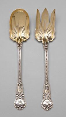 Appraisal: Tiffany St James sterling salad set spoon and fork gilt