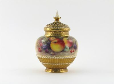 Appraisal: A Royal Worcester pot pourri vase inner and outer cover