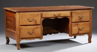 Appraisal: French Louis XV Style Carved Cherry Desk th c the